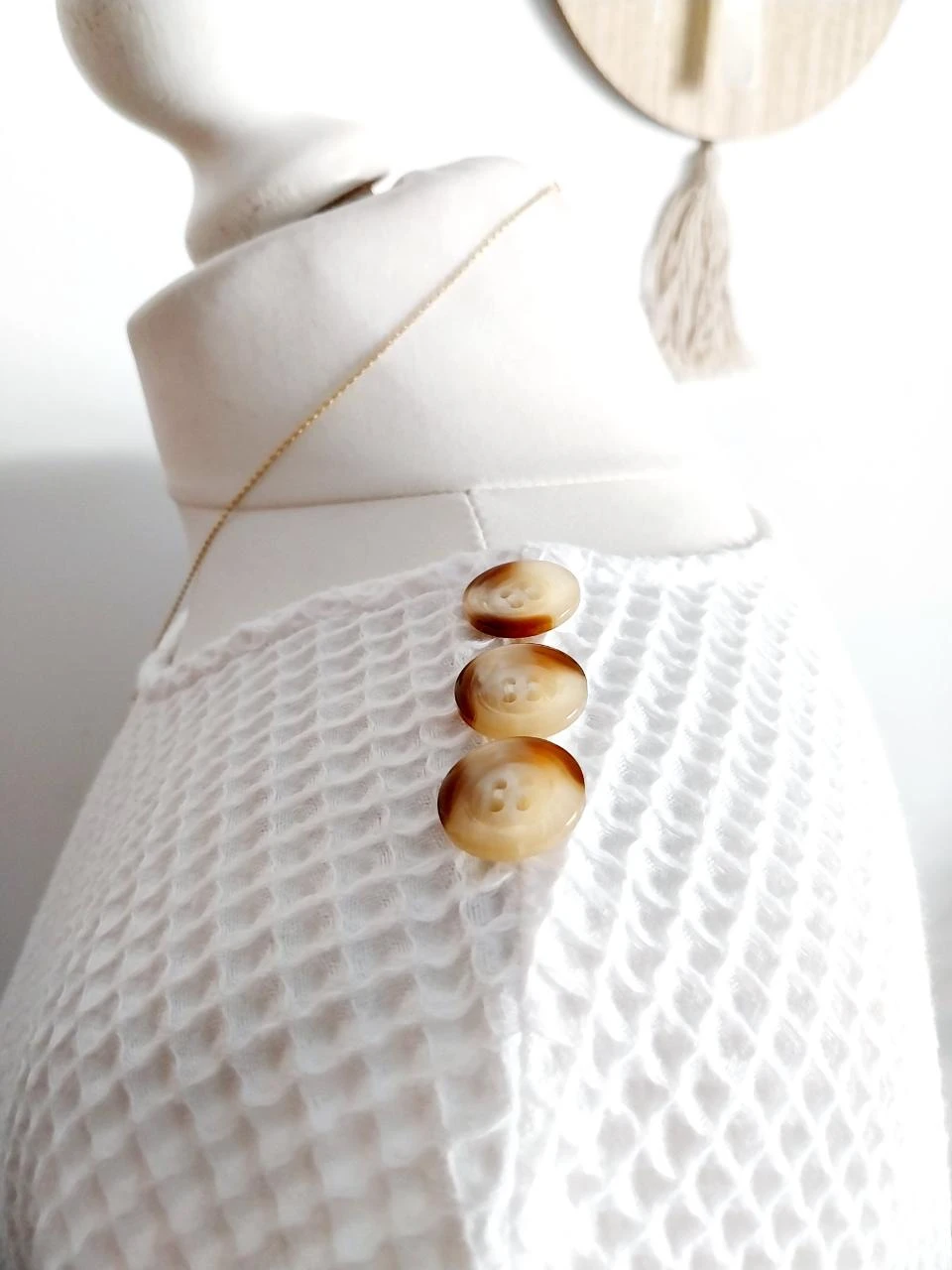 Vestido blanco 100% algodón de punto de abejón La plage Coco – photo 8